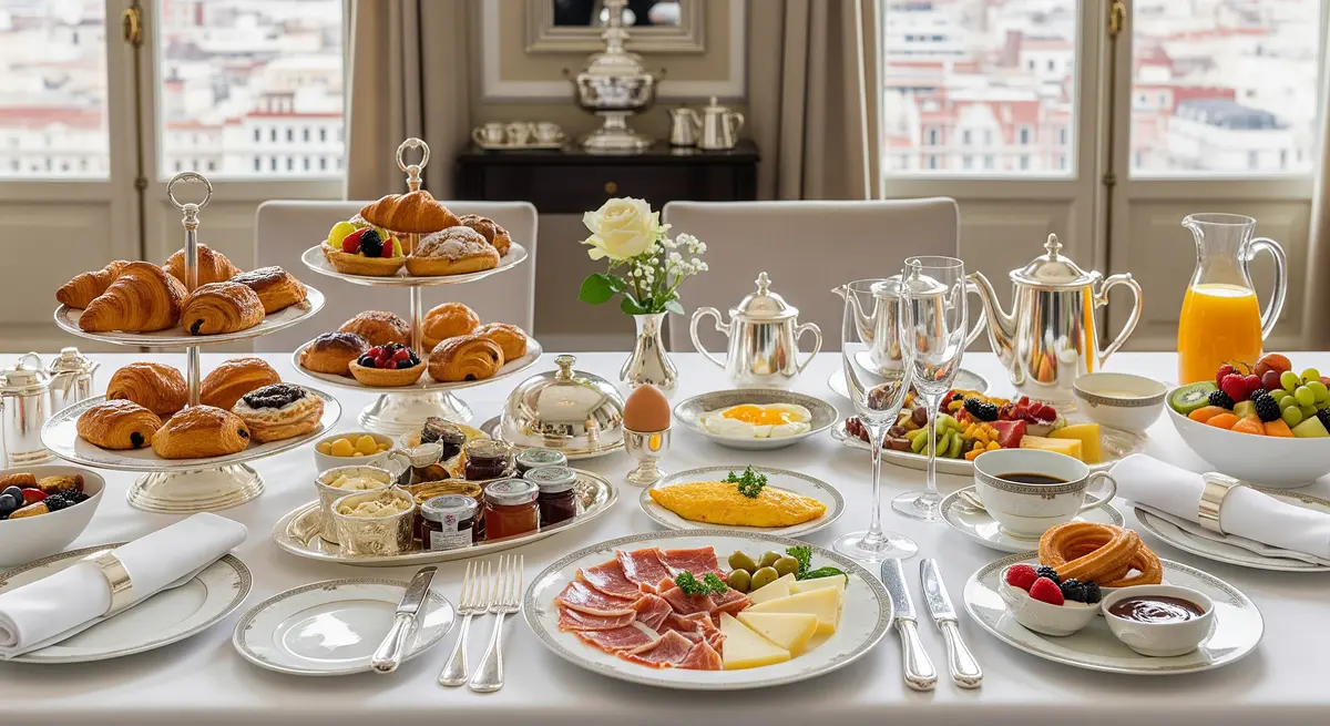 Desayuno de lujo en hotel cinco estrellas de Madrid